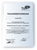 Zertifikat Dipl.-Ing. L. Zior